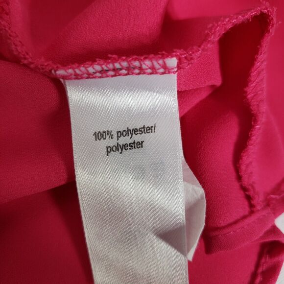 Maurices Womens Top Large Pink Sleeveless Bow Hi Low Scoop Neck Blouse Polyester - Picture 8 of 9